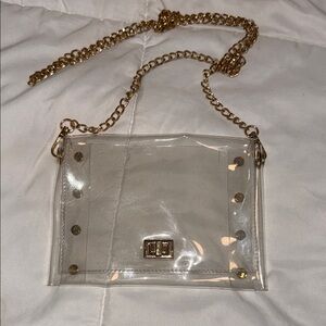 Clear Gold Chain Women Bag